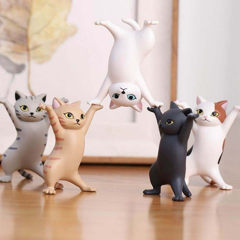 1/5 pcs Dancing Cat Stand for AirPods 1 2 Pro Cute Headphones Stand Funny Cat Toy Headphones Holder Pen Holder Desk Decoration