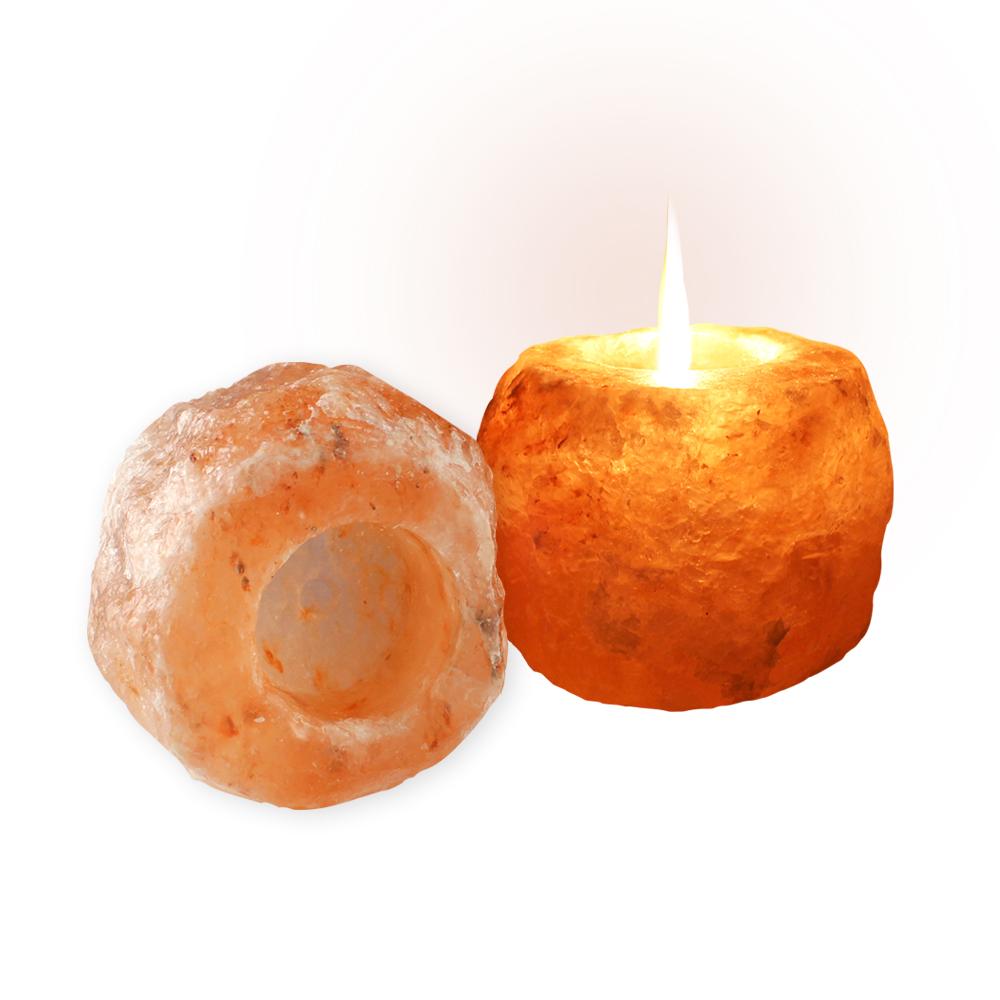 Himalayan Rock Salt Candle Holder - Pink Salt 2